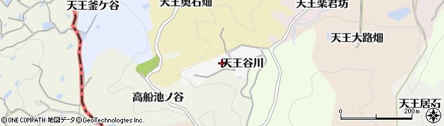 京都府京田辺市天王谷川周辺の地図