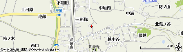 京都府木津川市山城町平尾三所塚14周辺の地図