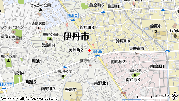 〒664-0884 兵庫県伊丹市美鈴町の地図