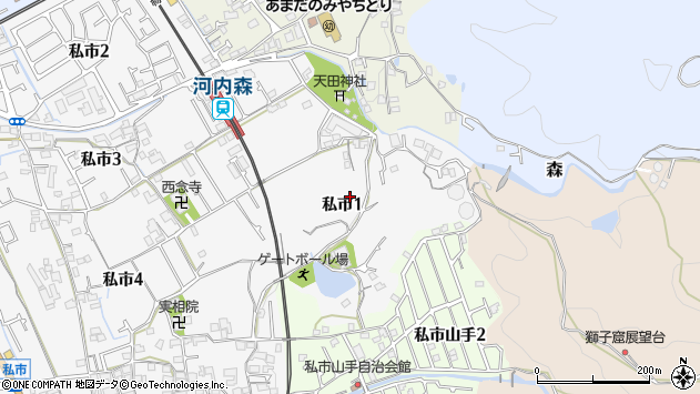 〒576-0033 大阪府交野市私市（丁目）の地図