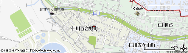 兵庫県西宮市仁川百合野町周辺の地図