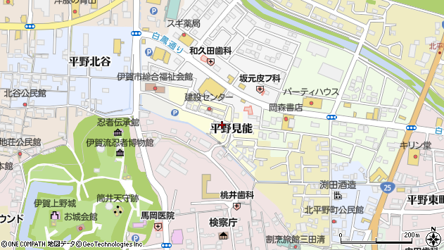 〒518-0801 三重県伊賀市平野見能の地図