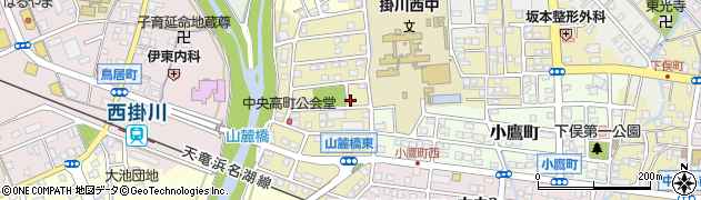 静岡県掛川市中央高町周辺の地図