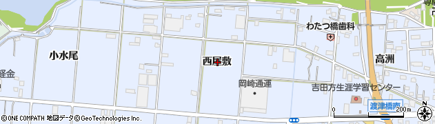 愛知県豊橋市高洲町西屋敷周辺の地図