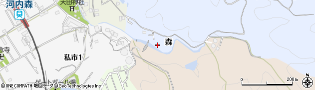 大阪府交野市森周辺の地図