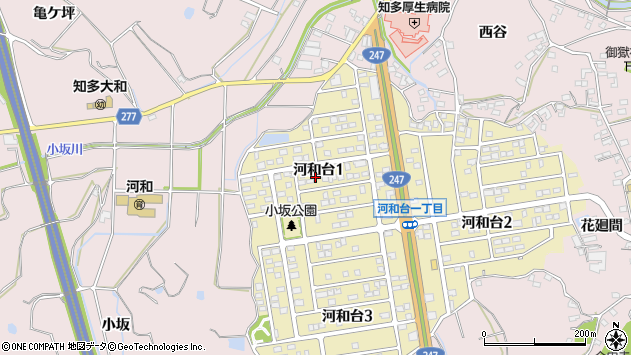 〒470-2405 愛知県知多郡美浜町河和台の地図