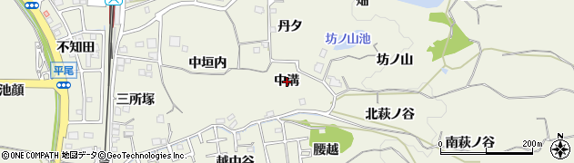 京都府木津川市山城町平尾（中溝）周辺の地図