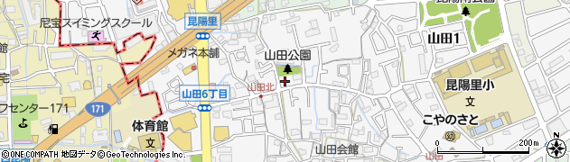 兵庫県伊丹市山田周辺の地図