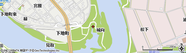 愛知県豊橋市下地町（城向）周辺の地図