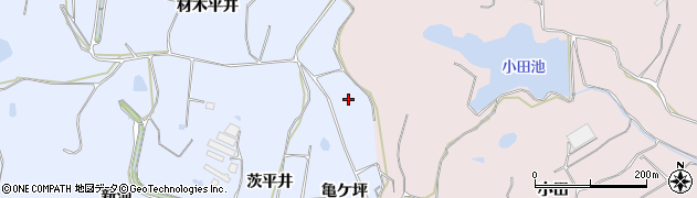 愛知県美浜町（知多郡）奥田（亀ケ坪）周辺の地図