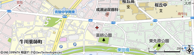 愛知県豊橋市牛川町（薬師前）周辺の地図