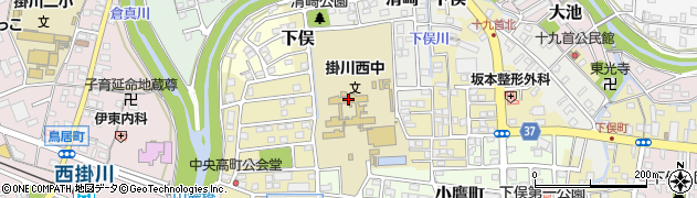掛川市立西中学校周辺の地図