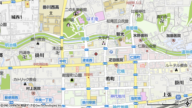 〒436-0091 静岡県掛川市城下の地図