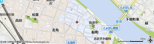 愛知県豊橋市船町周辺の地図