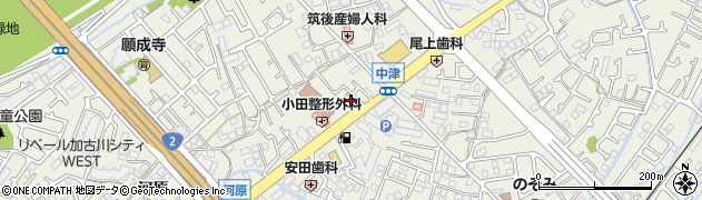 兵庫県加古川市加古川町中津554周辺の地図
