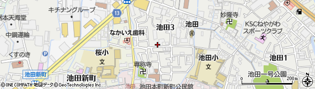 コンチネント西井駐車場周辺の地図