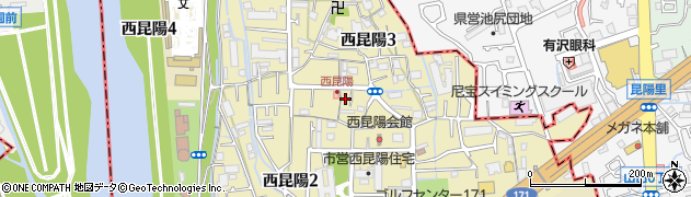 兵庫県尼崎市西昆陽周辺の地図