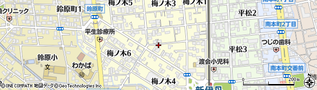 兵庫県伊丹市梅ノ木周辺の地図