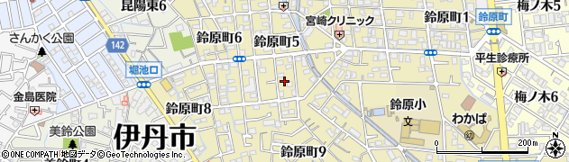 兵庫県伊丹市鈴原町5丁目周辺の地図