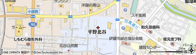 三重県伊賀市平野北谷周辺の地図