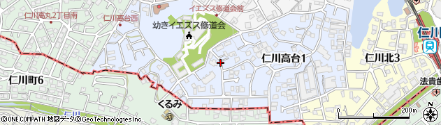 兵庫県宝塚市仁川高台周辺の地図