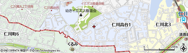 兵庫県宝塚市仁川高台周辺の地図