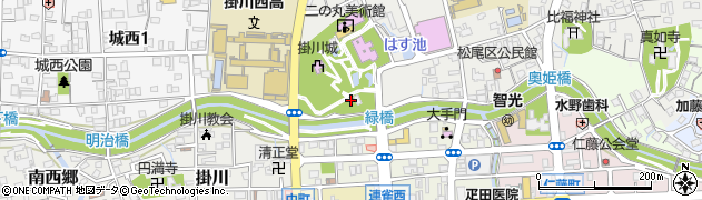 掛川市役所二の丸茶室周辺の地図