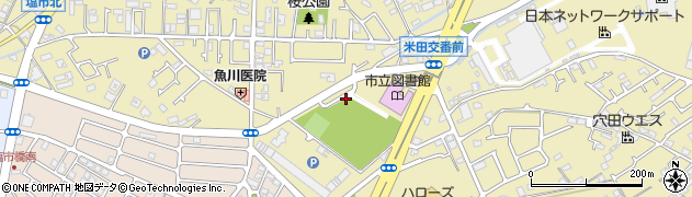 米田多目的広場公衆トイレ周辺の地図