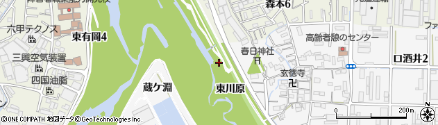 兵庫県伊丹市口酒井（東川原）周辺の地図