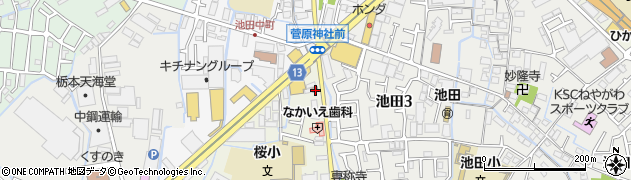 寝屋川池田郵便局周辺の地図