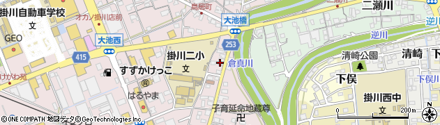 静岡県掛川市大池367周辺の地図