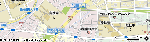 愛知県豊橋市牛川町（郷道）周辺の地図