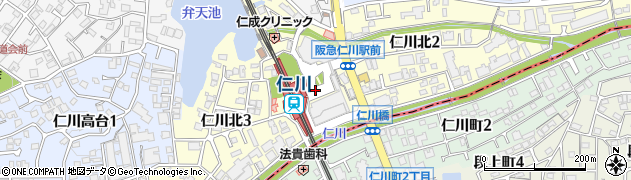 仁川駅前周辺の地図