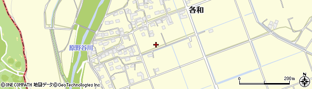 静岡県掛川市各和周辺の地図
