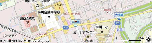 株式会社トダックス　アパマン掛川周辺の地図