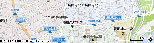 北乃屋　長興寺店周辺の地図