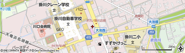 来来亭 掛川店周辺の地図