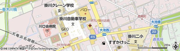 ダイソー掛川大池店周辺の地図