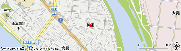 愛知県豊橋市下地町（神田）周辺の地図
