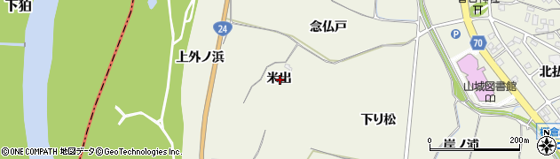 京都府木津川市山城町平尾米出周辺の地図