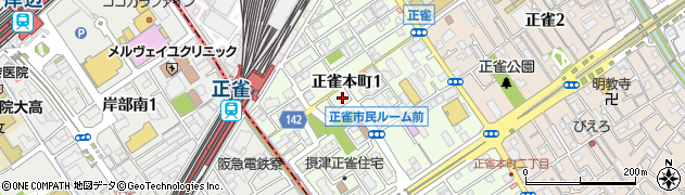 正雀駅南自動車駐車場周辺の地図