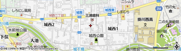 静岡県掛川市城西周辺の地図