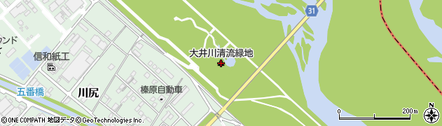 大井川清流緑地周辺の地図