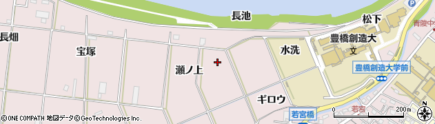愛知県豊橋市牛川町（瀬ノ上）周辺の地図