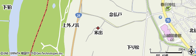 京都府木津川市山城町平尾米出53周辺の地図
