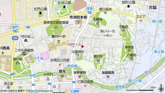 〒436-0079 静岡県掛川市掛川の地図