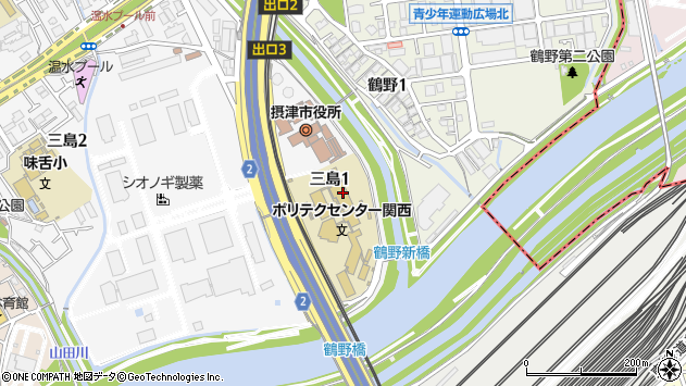 〒566-0022 大阪府摂津市三島の地図
