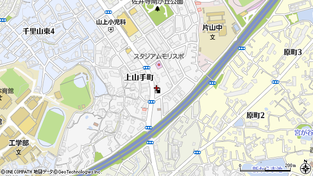 〒565-0841 大阪府吹田市上山手町の地図