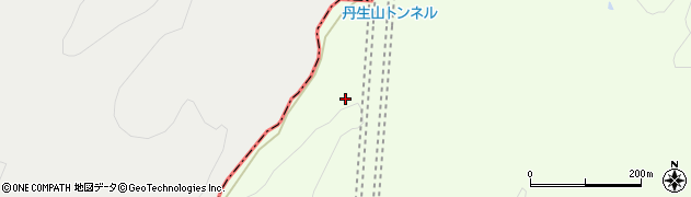 丹生山トンネル周辺の地図