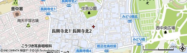 大阪府豊中市長興寺北周辺の地図